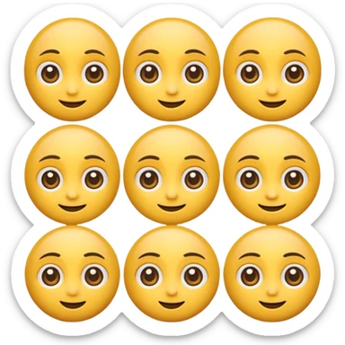 Cartoon emoji faces with big eyes looking in different directions — left, right, up, down — but all smiling” sticker
