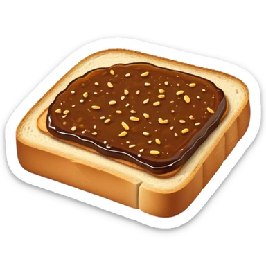 slice of bread with a spread of vegemite sticker