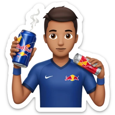 Red bull energy drink imogi for soccer players sticker