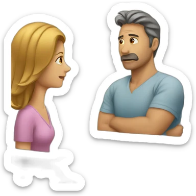 man watching wife sticker