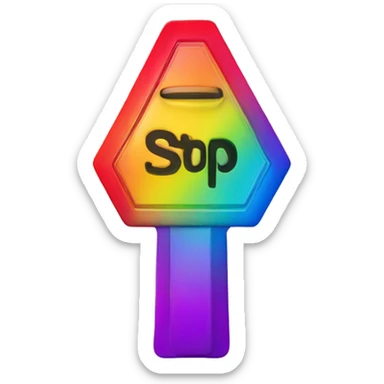 Rainbow stop sign with an Audi logo on it sticker