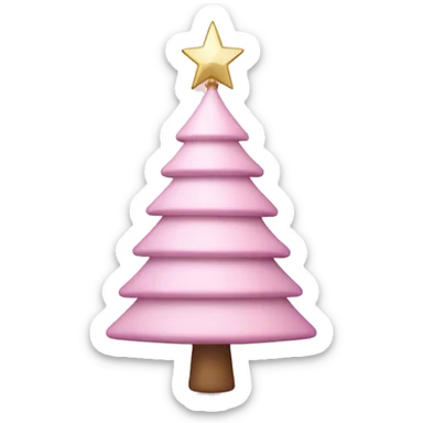 Pastel pink Christmas tree with disco star sticker
