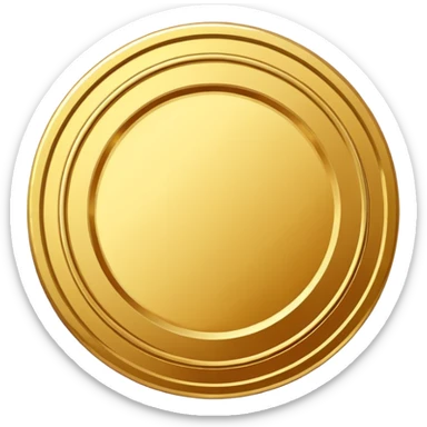 JUST THE CIRCLE  golden medal with a glossy finish, central empty space, details in border  sticker