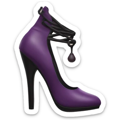 Realistic pair of plum purple and black closed toe high high heel sticker