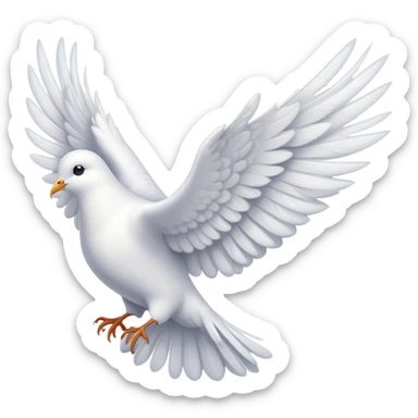 cute white dove wing sticker