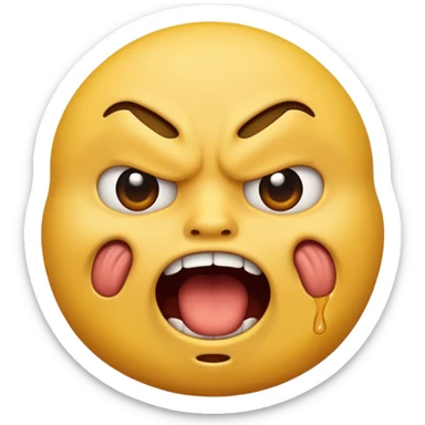 yellow emoji choking himself out in anger sticker