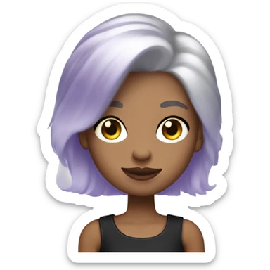 a girl with short silver, lilac hair, fair skin blue eyes drives a black-convertible mini cooper sticker