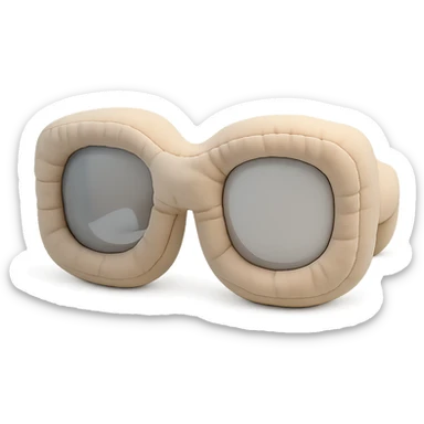 cushion style sunglasses, plush and rounded, cute sticker
