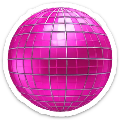 Hot pink disco ball sticker