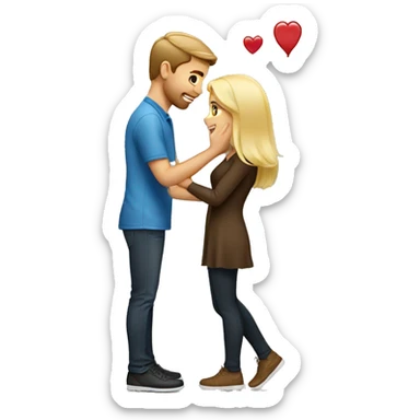 Brown hair guy proposing to blonde girl  sticker