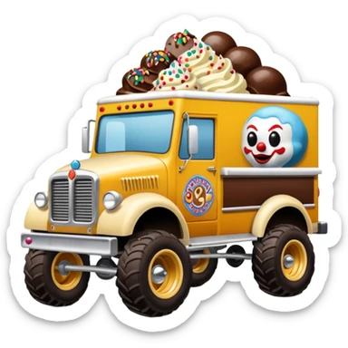 Krazy Klown Jenkins 4wd my monster 1924 racing ice cream with chocolate, nuts and sprinkles dream house food truck  sticker