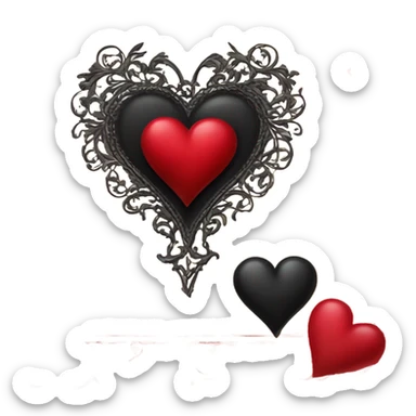 vintage valentine’s day card black red sticker