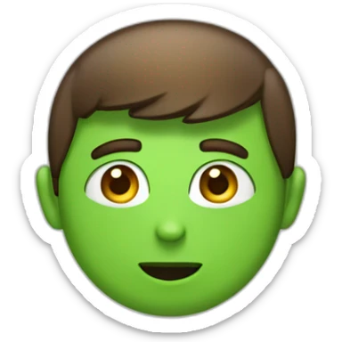 un garçon brun avec des yeux vert qui a l’air stupide sticker