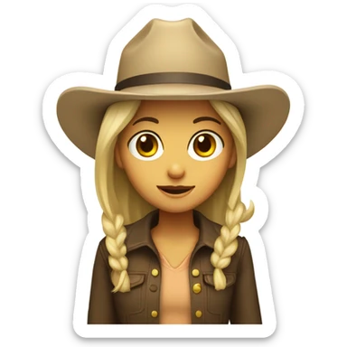 girl with beige cowboy hat, default yellow skin sticker