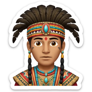 ancient Inca man bold head sticker