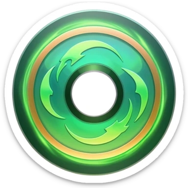 A minimalist CD disc with subtle green flames, glowing effect sticker