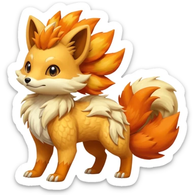 Sandshrew-Ninetails-Fennekin-Vulpix-fusion sticker