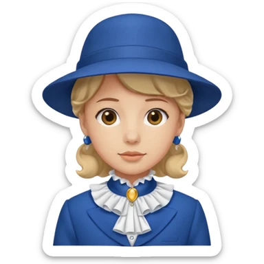 Typische zwartepiet, de knecht van Sinterklaas, blauw pak en muts, kraag sticker