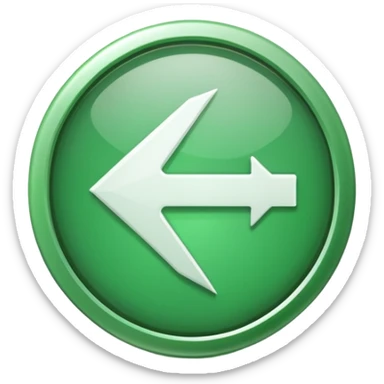 Direction White Arrow pointer in green circle  sticker