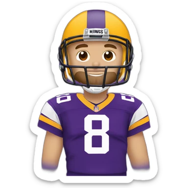 Kirk cousins with number 8 Minnesota Vikings purple jersey sticker