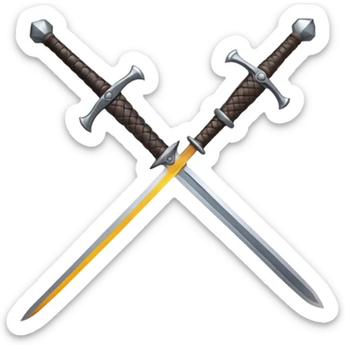 a viking blade, bastard sword, transparent background, the hilt is bound in black, straight blade sticker