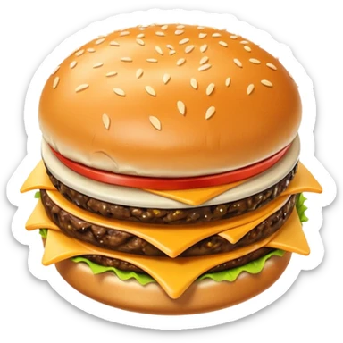 i want a Cheeseburger and Fries with a angle to 15–20° gentle bird’s-eye angle sticker