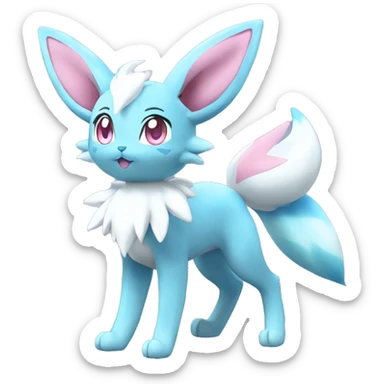 Kawaii Sylveon-Glaceon Full Body sticker