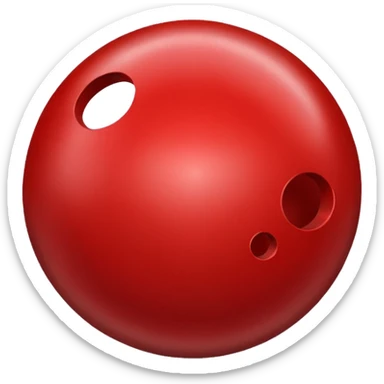 red bowling ball with 3 holes sticker