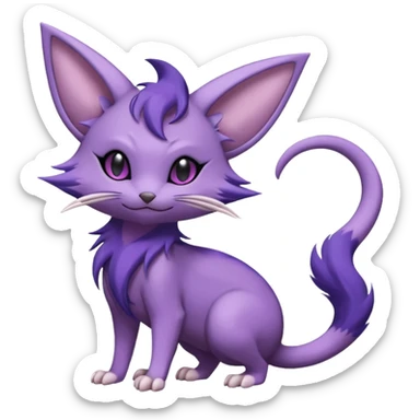 Rattata-Noibat-Espeon-Purrloin-Fakemon-hybrid-creature (full body) sticker