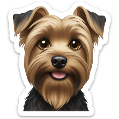 A mainly black dog Yorkshire-terrier/yorky mix sticker