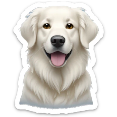 White golden retriever in blizzard  sticker