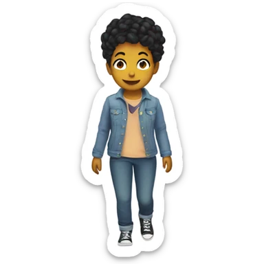 indie butch lesbian walking  sticker