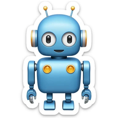 Minimal flat vector emoji of a cute Android-style robot, rounded head with small antennae, white circular eyes, simple rectangular body, short rounded arms and legs, solid dark color, clean silhouette, no gradients or shadows, centered on white or transparent background. sticker