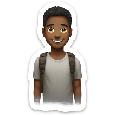 happy solo boy portrait sticker