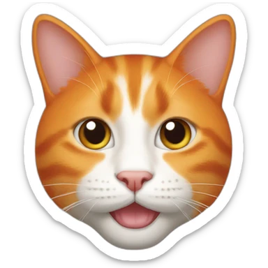 Orange cat white mouth and nose sticker