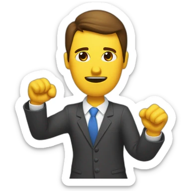 HR-manager Shows disagreement with the hands of the cross sticker