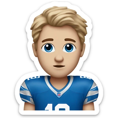 Sad detroit lions fan white with blue eyes sticker