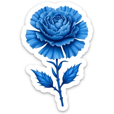 a tattoo design featuring a life like blue carnation flower sticker