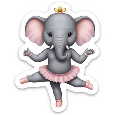 Elefant macht Ballett mit Maske sticker
