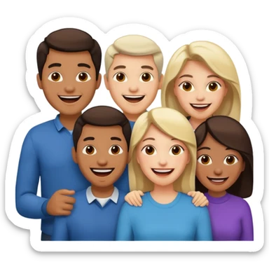 a group of 4 people all of SAME AGE GROUp two men n two women sticker