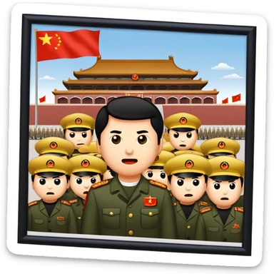 Tiananmen square incident shown as an emoji sticker