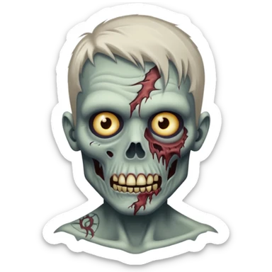 gray zombie with tattoo sticker