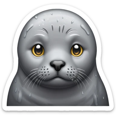 The saddest seal in the rain sticker