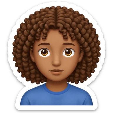 adolescent au visage impassible. Cheveux chatains frisés sticker