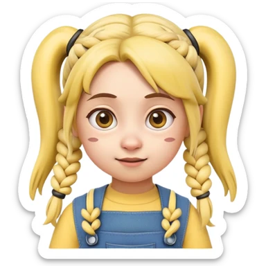 cute girl minion with pigtails sticker