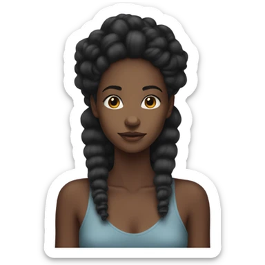 A black girl with medium length coils in her hair and tall and skinny sticker