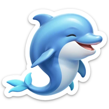 Cinematic Cute Yawning Dolphin Portrait Emoji, Head tilted slightly with a dramatic, wide-open yawn, showcasing a sleek, streamlined body with softly curved contours and drowsy, half-closed eyes, Simplified yet irresistibly adorable features, highly detailed, glowing with a soft, cozy oceanic glow, high shine, relaxed yet expressive, stylized with a dash of whimsical aquatic charm, soft glowing outline, capturing the essence of a drowsy yet affectionate dolphin that appears ready to stretch out and yawn its way out of the screen! sticker
