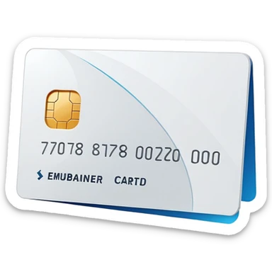 3D minimal icon of a corporate card with no numbers, no personal info, and no logos, except a simple text ‘WAD’. Add a subtle accent in #FF3D00. Clean, modern, high-end style. sticker