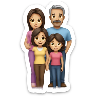 Family-with-father-mother-two-brunettes-daughters sticker