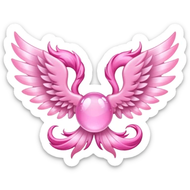 Sparkly little soft pink pony wings. Only left and right wings without pony. sticker